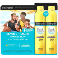 Neutrogena Beach Defense Sunscreen Spray Spf 60+, 8.5 Oz, 2-Pack, Water + Sun Protection, Lightweight, Fast Drying Broad-Spectrum Sun Protection, Oxybenzone & Octinoxate Free