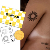 Boldink Semi-Permanent Tattoos, Realistic Fake Tattoos, Last 7-15 Days, Waterproof Non-Reflective Temporary Tattoo Stickers, Cruelty-Free, Uniquely Designed Exquisite Packaging(Sun And Moon 2)
