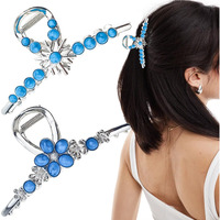 2 Pack Extra Turquoise Blue Stone Sun Hair Claw Clip, Metal Retro Style Hairpin Western Hair Clip, Nonslip Hair Accessories For Thick Hair (Style 3)