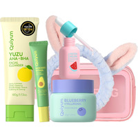 Skin Care Set, Fruit Women Beauty Gift Sets, Skin Care Kit With Cleanser, Serum, Eye Cream, Face Cream Travel Kit For Women, Gentle Skin Cleaning Tsa-Friendly Sizes 4Pcs