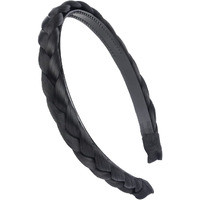 Oplira Braided Headband With Teeth Braids Hairband With Tooth Synthetic Hair Band Plaited Hairband For Women (Black-0.6 Inches)
