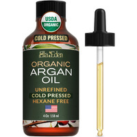 Ella & Eden Organic Argan Oil For Hair, Face & Skin | Moroccan Argan Oil, Usda Certified, 100% Pure, Cold-Pressed, Unrefined, Glass Bottle - 4 Oz
