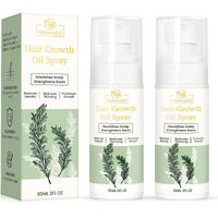 Hair Growth Oil Spray With Rosemary Batana Oil Biotin Caffeine For Hair Growth Spray Anti Hair Loss Repair Of Sparse Hair For Women Men 2 Bottles 2 Fl Oz Each