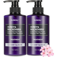 Kundal Honey & Macadamia Natural Conditioner Korean Hair Care Damage Repair, Deep Hydration, Long Lasting Fragrance, With Honey, Argan Oil, Macadamia Oil 16.9Fl Oz (Pack Of 2) (Baby Powder)
