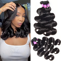 12A Human Hair Bundles 300G Body Wave Bundles Human Hair Extensions 12 14 14 Inch Brazilian Virgin Body Wave 3 Pieces Deals Unprocessed Brazilian Quick Weave Extensions Natural Black