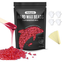 Makupala Hard Wax Beads, Unscented Stripless Wax Bead Coarse Hair Removal For Sensitive Skin Brazilian Waxing, Bikini, Body, Back, Chest, Leg, Armpit, Face (Red, 32 Ounce (Pack Of 1))