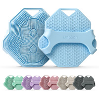Lintach Silicone Body Scrubber - Shower Exfoliating Body Scrubber, Ergonomic Silicone Shower Scrubbers For Men, Reusable, Hygienic Bath Loofah For A Smooth Skin, Sky Blue
