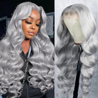 Elfsecret Grey Lace Front Wigs Human Hair Silver Grey 13X6 Body Wave Wig Human Hair Pre Plucked With Baby Hair 180% Density Glueless Hd Lace Frontal Grey Wigs For Black Women 24 Inch