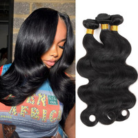 Body Wave Bundles Human Hair 10 12 14 Inch Body Wave Human Hair 100% Unprocessed Brazilian Virgin Quick Weave Hair Extensions For Black Women 3 Bundles Natural Black