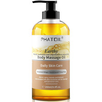 Phatoil Sandalwood Body Oil For Men With Ginger, Ylangylang, Cinnamon, 260Ml Large Bottle Body Oil For Skin, 8.8 Fl.Oz Premium Moisturizer Oil For After Shower, Great For Skin And Body Care
