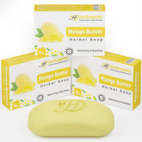 Herboganic Mango Butter Herbal Soap | Pack Of 3 Of 5Oz Soap Bar | Natural Bar Soap For Face And Body | Hydrating And Nourishing | Suitable For Men And Women