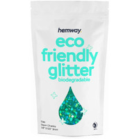 Hemway Eco Friendly Biodegradable Glitter 100G / 3.5Oz Bio Cosmetic Safe Sparkle Vegan For Face, Eyeshadow, Body, Hair, Nail And Festival - Super Chunky (1/8"" 0.125"" 3Mm) - Turquoise Blue Holographic
