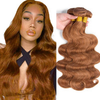 #30 Brown Bundles Human Hair Body Wave Bundles 24 26 28 Inch 3 Bundle Unprocessed Brazilian Virgin Hair Light Brown Body Wave Human Hair Extensions 50 Gram Per Bundle