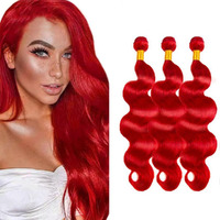Red Bundles Human Hair Burgundy Body Wave 3 Bundles 18 20 22 Inch Unprocessed Brazilian Virgin Remy Wine Red Body Wave Bundle Human Hair Extensions