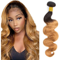 1B27 Ombre Body Wave Bundle Honey Blonde Human Hair Bundle 100% Unprocessed Virgin Hair Brazilian Double Weft Extensions 28 Inch For Women