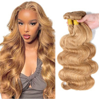 #27 Body Wave Bundle Honey Blonde Human Hair 3 Bundles Brazilian Unprocessed Virgin Hair Extensions Double Weft Bundle For Women 22 24 26 Inch