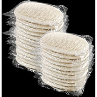 (20 Pack) Kheoxusa Loofah Individually Wrapped,Individually Wrapped Loofahs,Individually Wrapped Exfoliating Body Scrubbers,Natural Loofah Luffa Pad Sponge Pouf Brush For Travel Bath Shower-Beige
