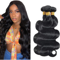 Zevpiul Body Wave Bundles Human Hair Unprocessed Brazilian Virgin 3 Bundles 30 32 34 Inch Natural Black Zevpiul Body Wave Bundle Human Hair Extensions 50 Gram Per Bundle