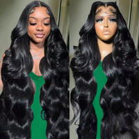 Thgf 34 Inch Body Wave Lace Front Wigs Human Hair Wig For Women 13X6 Hd Lace Front Wigs 200 Density Glueless Wig Pre Plucked With Baby Hair