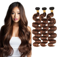 Brown Human Hair Bundles P4/30 Chocolate Brown Body Wave Bundles 18 20 22 Inch Unprocessed Brazilian Virgin Remy Hair Extensions Healthy And Soft Highlight Bundle