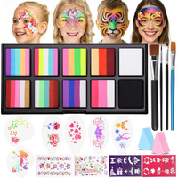 Janolia Face Painting Kit For Kids, Rainbow Face Paint Kit, Water Activated Face Paint, Macaron Color Split Cake Body Paint, Ideal Facepaint Makeup Kit For Kids Party Halloween Carnival Easter