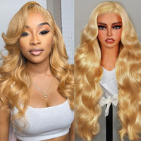 Shciyair Honey Blonde 200 Density 13X4 Body Wave Hd Lace Front Wigs Human Hair Pre Plucked Honey Blonde Wig Human Hair Hd Lace Frontal Wigs Human Hair Color 27# 20 Inch