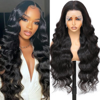 13X6 Hd Lace Front Wigs Human Hair Body Wave Human Hair Wig For Women 180% Density Brazilian Virgin Hair Pre Plucked Glueless Body Wave Wig Natural Black 32 Inch