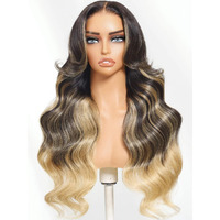 Beauty Forever Bye Bye Knots Golden Blonde Highlights Glueless Human Hair Wig Face Framing Loose Body Wave 7X5 Hd Lace Closure Ombre Blonde Wig 150% Density Pre Plucked Pre Cut Wear And Go Wigs 22Inch