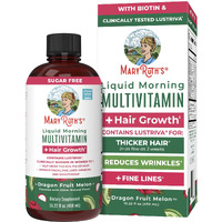 Maryruth's Liquid Multivitamin + Hair Growth | Biotin 10000Mcg | Lustriva Hair Growth Supplement | Clinically Tested In Women For Thicker Hair & Facial Wrinkle | Skin Care | Ages 18+ | 15.22 Fl Oz