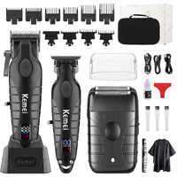 Kemei Professional Hair Clippers For Men, Cordless Barber Clippers Set And Trimmers Kit, Rechargeable Electric Foil Shaver & Beard Trimmer, Men's Facial Grooming, Hair Cutting Tools, Gifts For Men