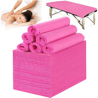 Shenkuai 100 Pcs Disposable Massage Table Sheets Spa Bed Covers 71""X31"" -Non Woven Fabric Waterproof Protector For Waxing, Tattoo, Beauty Salon,Facial, Esthetician Table Bed (Pink)
