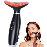Latme Facial Massager,Neck Face Massager Tool,3 Mode Massage With Heat,Portable Beauty Instrument For Skin Care Women Gift (Black)