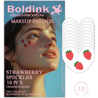 Boldink 10Pcs Face Makeup Patches,Strawberry Speckles, Beauty Face Makeup,Waterproof Strawberry Patches,Temporary Facial Strawberry Tattoo For Women.