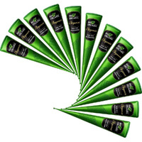 100% Natural Ready To Use Henna Paste Hair Color Hair Dye Cones (Medium Brown, Pack Of 12)