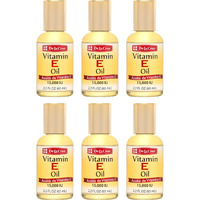 De La Cruz Vitamin E Oil, Vitamin E Oil With Safflower For Skin, Hair, Face And Body, 2.2 Fl. Oz. (6 Bottles)