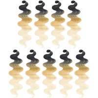 Cookoo 18 Inch Body Wave Braiding Hair 9 Packs Pre-Feathered 3 Tones Bouncy Braiding Braids Hair French Curl Crochet Braids For Boho Box Braids Synthetic Hair Extensions(1B/27/613#)