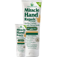 Miracle Hand Repair Cream (8 Oz & 1 Oz) Healing Aloe Vera Lotion For Dry, Cracked Hands With 60% Ultra Aloe Gel - Moisturizes, Softens, And Repairs - Non-Greasy, Lightly Scented