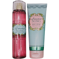 Bath & Body Fine Fragrance Mist And Ultimate Hydration Body Cream Bundle - Classic Favorite Scents - 8 Oz Each (Full Size, Sweetest Song)
