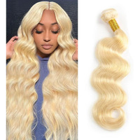 613 Bundles Blonde Human Hair Body Wave Single Bundle 14 Inch 100% Unprocessed 12A Grade Brazilian Virgin Hair Extensions For Women Double Weft Quick Weave No Tangle