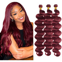 Burgundy Bundles Human Hair Body Wave Bundles 28 30 32 Inch 99J Wine Red Body Wave Bundle Human Hair Extensions Double Weft Unprocessed Brazilian Virgin Hair 3 Bundle 50 Grams Per Bundle