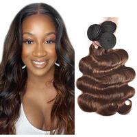 P4/30 Highlight Brown Bundles Human Hair Body Wave Bundles 24 26 28 Inch Unprocessed Brazilian Virgin Hair Weave 3 Bundle Chocolate Human Hair Extensions 50 Grams Per Bundle