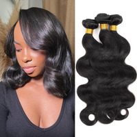 Human Hair Bundles Body Wave Bundles Human Hair 100% Unprocessed Brazilian Virgin Hair Quick Weave Human Hair Extensions For Black Women 8 10 12 Inch 3 Bundles Natural Black