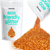 Hemway Eco Friendly Biodegradable Glitter 100G / 3.5Oz Bio Cosmetic Safe Sparkle Vegan For Face, Eyeshadow, Body, Hair, Nail And Festival Makeup - Chunky (1/40"" 0.025"" 0.6Mm) - Copper Holographic