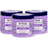 Dr Teal's Shea Sugar Scrub, Lavender Essential Oils, 19 Oz (Pack Of 3)