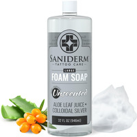 Saniderm Foaming Tattoo Soap (32Oz Shop Size) - Gentle Soap For Tattooed Skin, Infused With Antimicrobial Colloidal Silver, Aloe Vera, And Nourishing Sea Buckthorn Oil