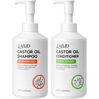 Labjd Castor Oil Shampoo And Conditioner Set For Hair Growth Strengthen And Cleanse Shampoo For Thin Hair Restore Damaged Hair Sulfate Free For Men & Women,16.9 Fl Oz