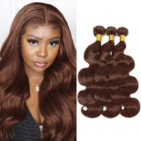 #4 Brown Bundles Human Hair Body Wave Bundles 26 28 30 Inch Chocolate Unprocessed Brazilian Virgin Hair 3 Bundle 50 Gram Per Bundle Deals Quick Weave Hair Extensions