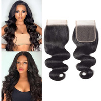 5X5 Hd Lace Closure Body Wave Lace Front Closure With Baby Hair Free Part Pre Plucked Lace Closure 150% Density Unprocessed Brazilian Virgin Human Hair Extensions Natural Black For Women (22 Inch)