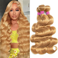 Vallbest Honey Blonde Bundles Human Hair #27 Body Wave Bundles 20 22 24 Inch 3 Bundles 100% Unprocessed Brazilian Virgin Hair 12A Virgin Raw Remy Weave Human Hair Extensions For Women