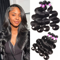 12A Human Hair Bundles 400G Body Wave Bundles Human Hair Extensions 20 22 24 26 Inch Brazilian Virgin Body Wave 4 Pieces Deals Unprocessed Brazilian Quick Weave Extensions Natural Black